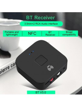 WB11 Bluetooth 5.0 Receiver Wireless Audio Receiver Adapter APT-X NFC CVC6.0 with Microphone AUX Out for Headphones Speaker Car Stereo Home Audio System