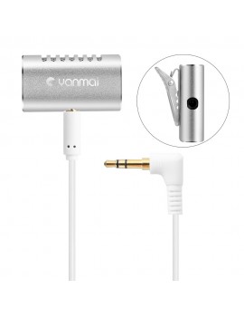 Yanmai Professional Lavalier Microphone Clip-on Mini Lapel Microphone Omnidirectional Condenser Mic Youtube/Interview/Studio/Video Recording 3.5mm Audio Recorders for Smartphones Laptops Cameras Recorders PCs and More