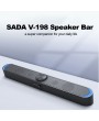 SADA V-198 USB Powered Sound Bar Computer Speakers with LED Lights 3.5mm Audio Mic Plug Wired Soundbar Speaker for PC Cellphone Tablets Desktop Laptop