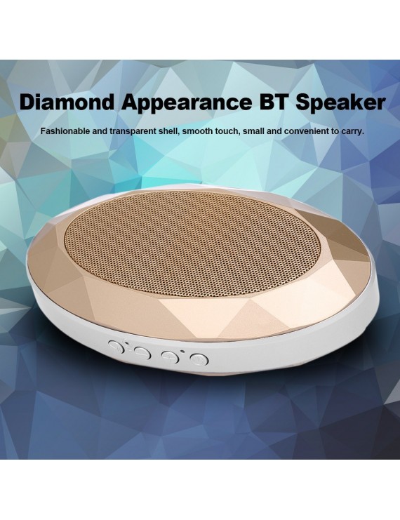 AJB-001 Portable Bluetooth V4.2+EDR Speaker Diamond-style Subwoofer Stereo Soundbox Support TF Card AUX IN