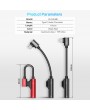 FLOVEME 2 in 1 Type C to Headphone Adapter For Type-C Audio Charging Converter 3.5mm Jack Earphone Splitter Cables Female Stereo Microphone Connector Cable (Red)