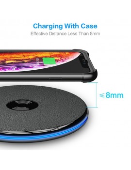 FLOVEME Portable Qi Wireless Charger Ultra Thin Charging Pad Black