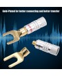 Y Spade Speaker Plugs Wire Connector Audio Loudspeaker Connector Amplifier Adapter Left and Right Channels Gold Plated Speaker Plug