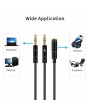 300mm Compact Size Flexible 3.5mm Stereo Audio 1 Female to 2 Male Headset Mic Y Splitter Cable Headphone to PC Adapter